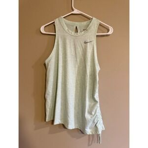 Nike Dri-FIT Womens Mint Green Heathered Cinched Side Keyhole Tank Top Small